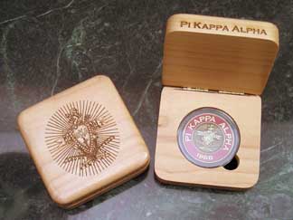 Pi Kappa Alpha laser engraved AirTite holder presentation box